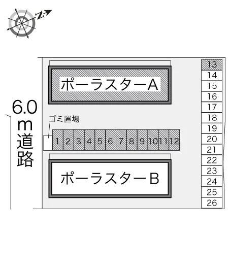 ★手数料０円★福島市南町　月極駐車場（LP）